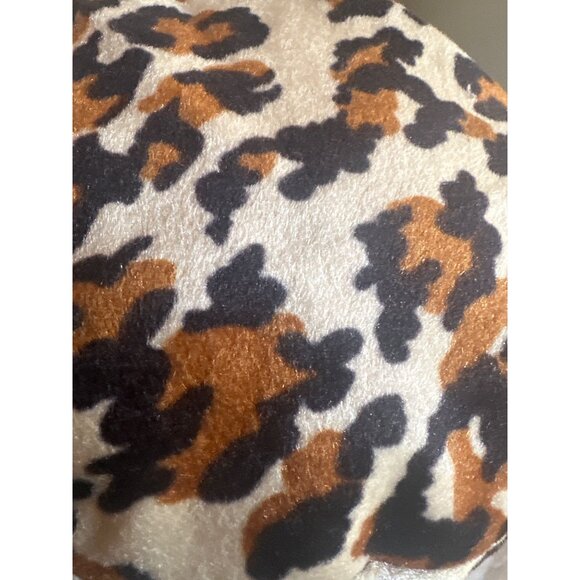 Leopard Print Velvet Hat With Black Lining & Red Stitching One size - Picture 3 of 5